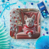 Franse Bulldog op een stoel Papieren Bordje (Feest)