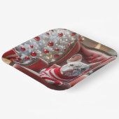 Franse Bulldog op een stoel Papieren Bordje (Gebogen)