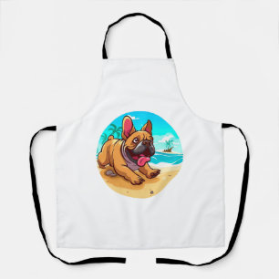 Franse Bulldog op een Strand Schort