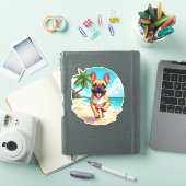 Franse Bulldog op een strand Sticker (iPad Cover)