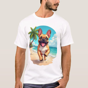 Franse Bulldog op een Strand T-shirt