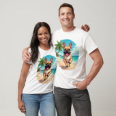 Franse Bulldog op een Strand T-shirt (Unisex)