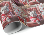 Franse Bulldog op een tufted stoel Cadeaupapier (Rol Hoek)