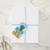 Franse Bulldog op het Strand Cadeaulabel (Met Touw)