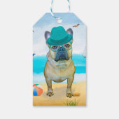 Franse Bulldog op het Strand Cadeaulabel (Achterkant)