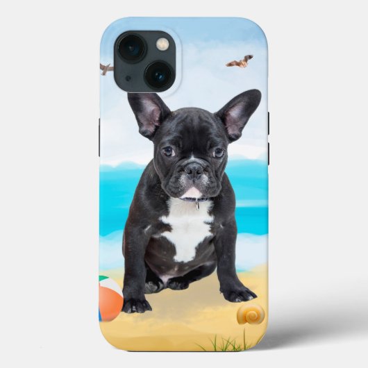 Franse Bulldog op het Strand Case-Mate iPhone Case (Achterkant)