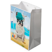 Franse Bulldog op het Strand Medium Cadeauzakje (Achterkant Gekanteld)