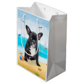 Franse Bulldog op het Strand Medium Cadeauzakje (Achterkant Gekanteld)