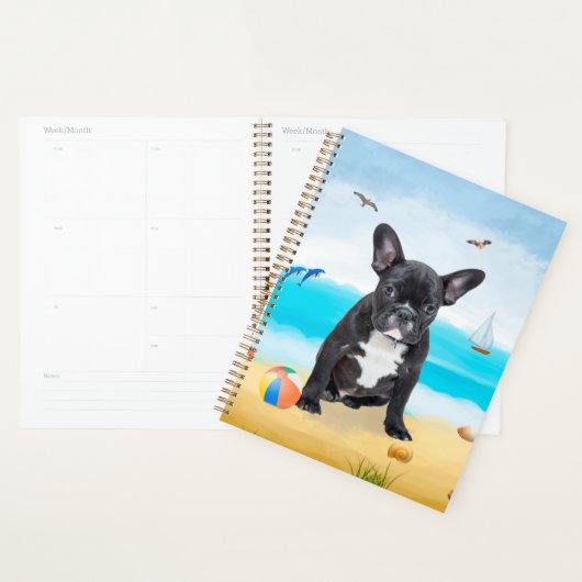 Franse Bulldog op het Strand Planner (Display)