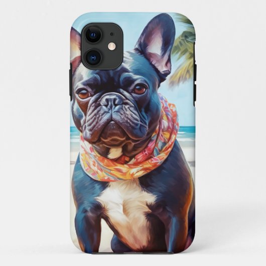 Franse Bulldog op het strand, zomercadeau voor hon Case-Mate iPhone Case (Achterkant)