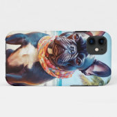 Franse Bulldog op het strand, zomercadeau voor hon Case-Mate iPhone Case (Achterkant (horizontaal))