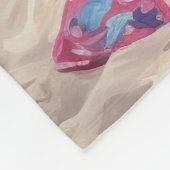 Franse Bulldog op het strand, zomercadeau voor hon Fleece Deken (Hoek)