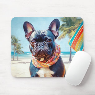 Franse Bulldog op het strand, zomercadeau voor hon Muismat