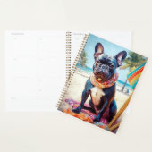 Franse Bulldog op het strand, zomercadeau voor hon Planner (Display)