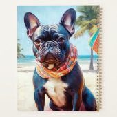 Franse Bulldog op het strand, zomercadeau voor hon Planner (Achterkant)
