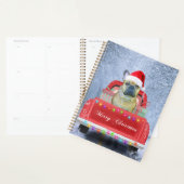 Franse Bulldog op sneeuw tijdens de kerstmis Planner (Display)