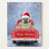 Franse Bulldog op sneeuw tijdens de kerstmis Planner (Achterkant)
