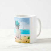 Franse Bulldog op Strand Koffiemok (Voorkant rechts)