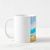 Franse Bulldog op Strand Koffiemok (Links)