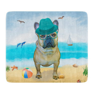 Franse Bulldog op Strand Snijplank