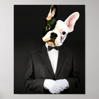 Franse Bulldog op Tux Poster