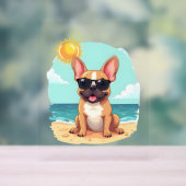 Franse Bulldog op vakantie Acryl Bord (Neutraal)