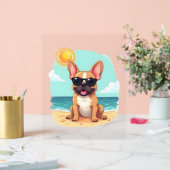 Franse Bulldog op vakantie Acryl Bord (Huwelijk)