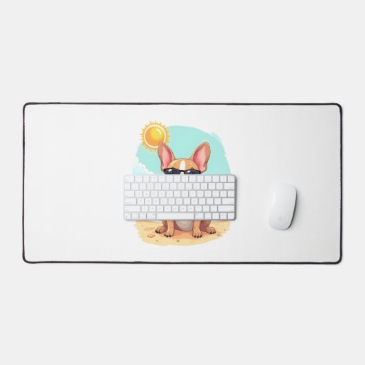 Franse Bulldog op vakantie Bureaumat (Keyboard & Muis)