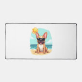 Franse Bulldog op vakantie Bureaumat (Voorkant)