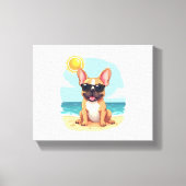Franse Bulldog op vakantie Canvas Afdruk (Voorkant)