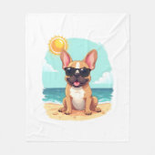 Franse Bulldog op vakantie Fleece Deken (Voorkant)