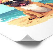 Franse Bulldog op Vakantie Poster (Hoek)