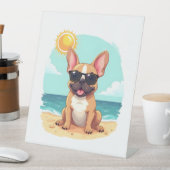 Franse Bulldog op vakantie Reclamebord Met Voetstuk (Insitu)