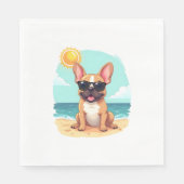 Franse Bulldog op vakantie Servet (Voorkant)