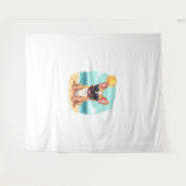 Franse Bulldog op vakantie Wandkleed (Voorkant (horizontaal))