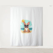 Franse Bulldog op vakantie Wandkleed (Voorkant)