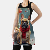 Franse Bulldog op Vintage Kerstmarkt Schort (Insitu)