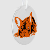 Franse Bulldog oranje Ornament (voorkant)