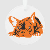 Franse Bulldog oranje Ornament (achterkant)