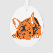 Franse Bulldog oranje Ornament (voorkant)