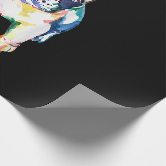 Franse Bulldog Original Waterverf Draft Gift Cadeaupapier (Hoek)