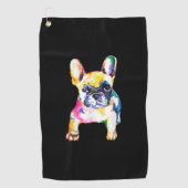 Franse Bulldog Original Waterverf Draft Gift Golfhanddoek (Voorkant)