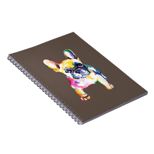 Franse Bulldog Original Waterverf Draft Gift Notitieboek (Rechterzijde)