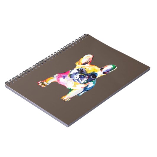 Franse Bulldog Original Waterverf Draft Gift Notitieboek (Linkerzijde)