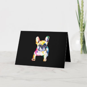 Franse Bulldog Originele Waterverf Tekening Gift Kaart