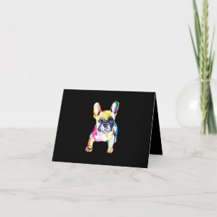 Franse Bulldog Originele Waterverf Tekening Gift Kaart