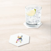 Franse Bulldog Originele Waterverf Tekening Gift Kartonnen Onderzetters (Insitu)