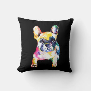 Franse Bulldog Originele Waterverf Tekening Gift Kussen