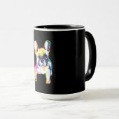 Franse Bulldog Originele Waterverf Tekening Gift Mok (Voorkant rechts)