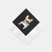 Franse Bulldog Originele Waterverf Tekening Gift Servet (Hoek)